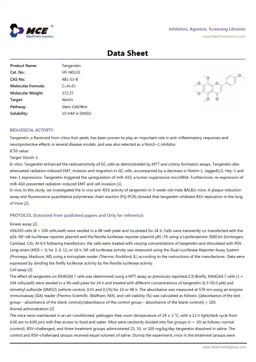 Tangeretin_DataSheet_MedChemExpress