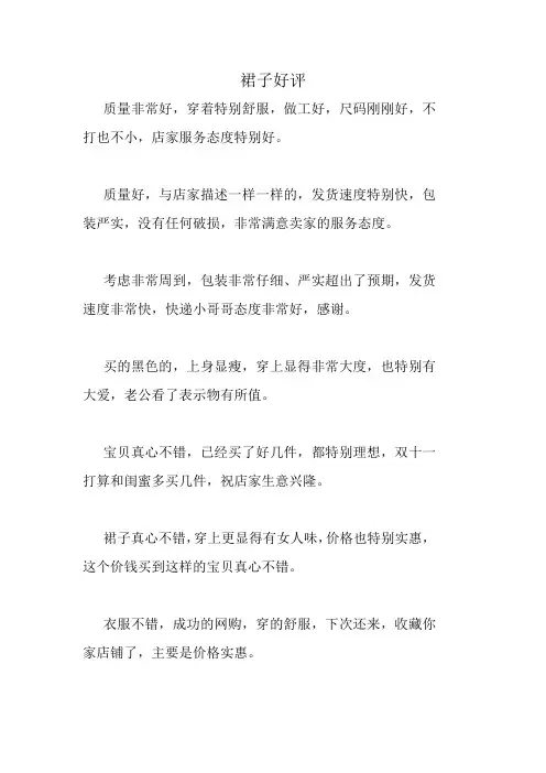 裙子好评语30字
