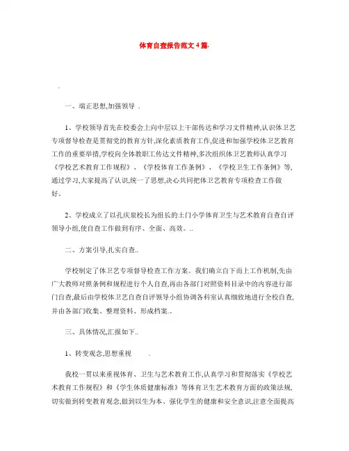 体育自查报告范文4篇