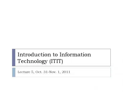 INTERNET TECHNOLOGY Lecture5