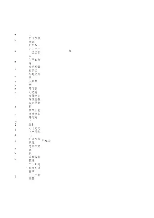 字母汉字