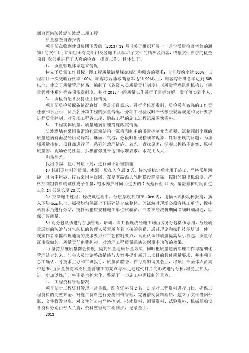 质量自检自查报告