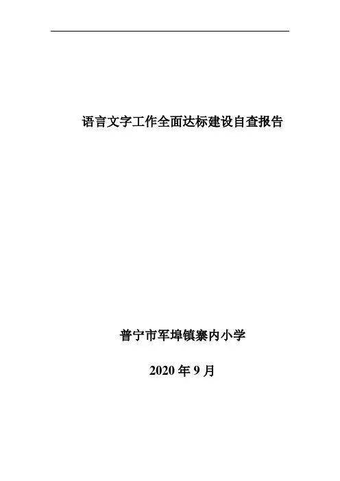 语言文字工作全面达标建设自查报告