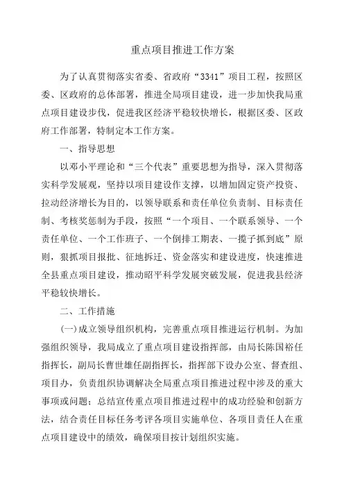 重点项目推进工作方案