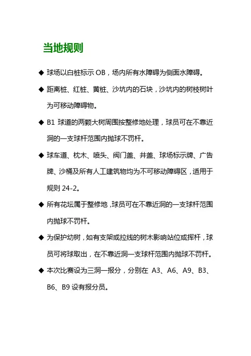高尔夫比赛《当地规则》