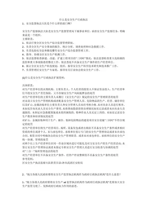 什么是安全生产行政执法安全生产