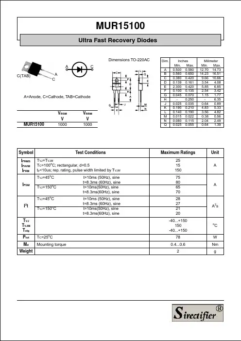 MUR6030PT中文资料