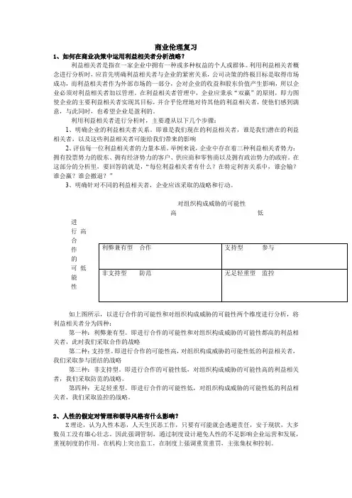 商业伦理与职业道德