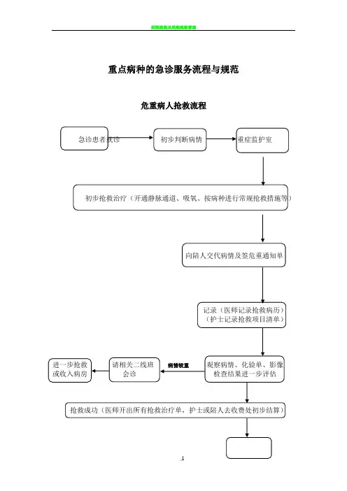 重点病种的急诊服务流程与规范