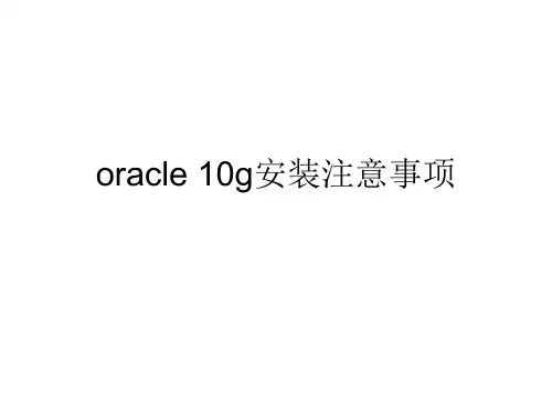 oracle 10g安装注意事项及体系结构