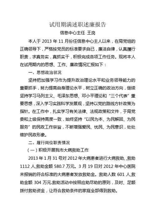 2013年度述职述廉报告 2