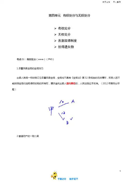 【注会CPA经济法精品讲义73讲】第10讲_有权处分、无权处分、善意取得制度