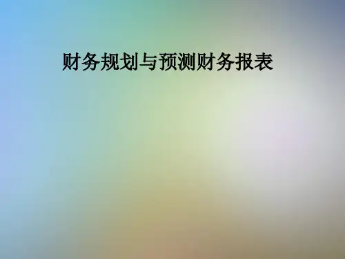 财务规划与预测财务报表