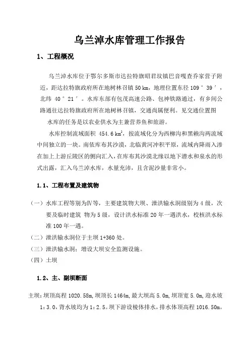 水库运行管理及工作报告