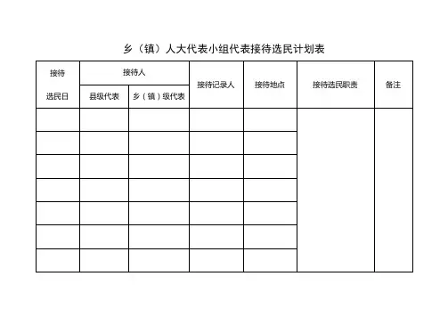 乡(镇)人大代表小组代表接待选民计划表