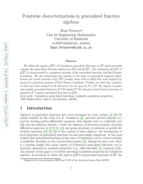 Pointwise characterizations in generalized function algebras