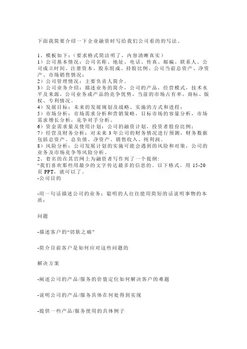 BP商业计划书 2