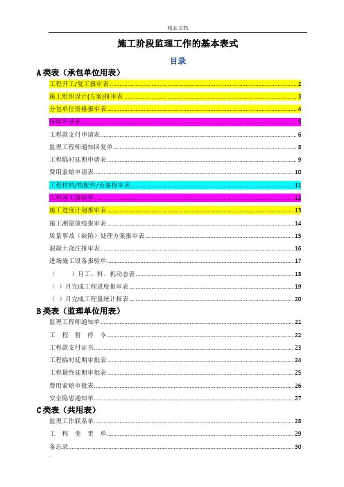工程报验表格样板(全版)
