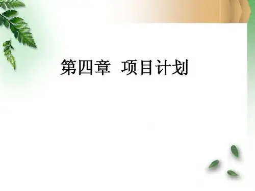 第四章 项目计划