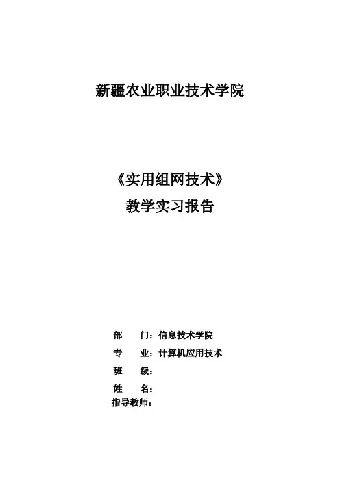 实用组网技术实习报告