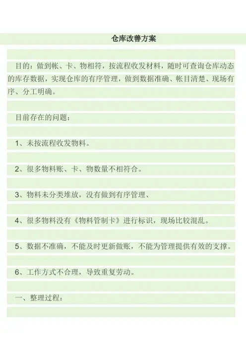 仓库改善方案