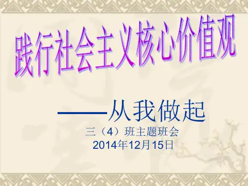 社会主义核心价值观主题班会PPT