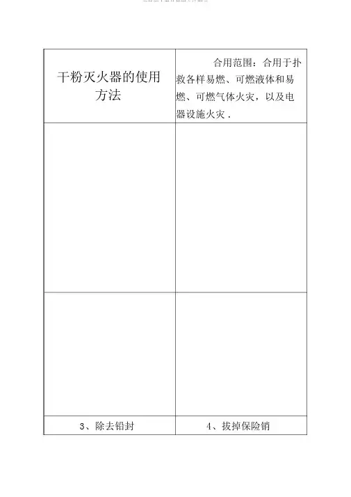 干粉灭火器的使用方法图示