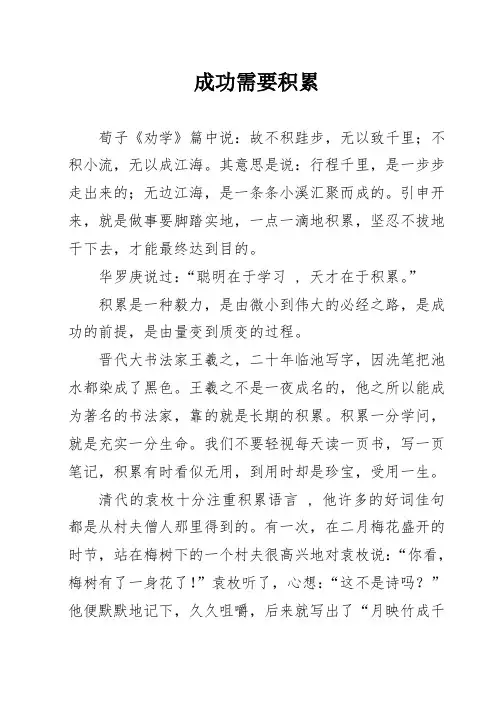 成功需要积累