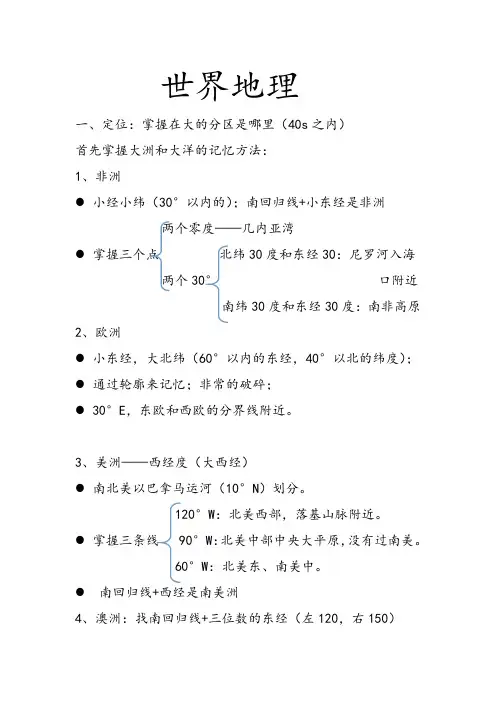 高考区域地理核心必备知识点