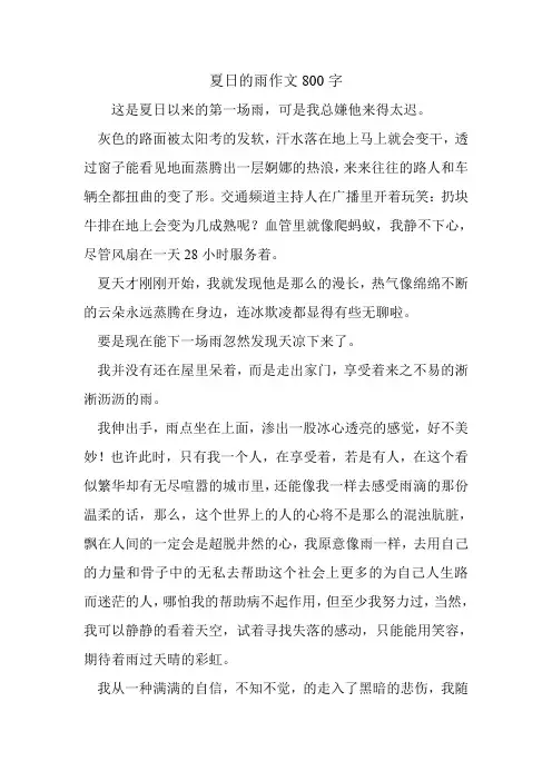 夏日的雨作文800字