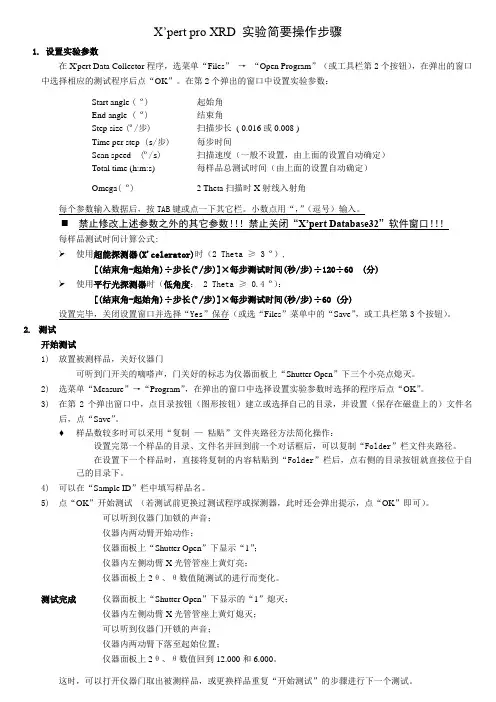 XRD操作