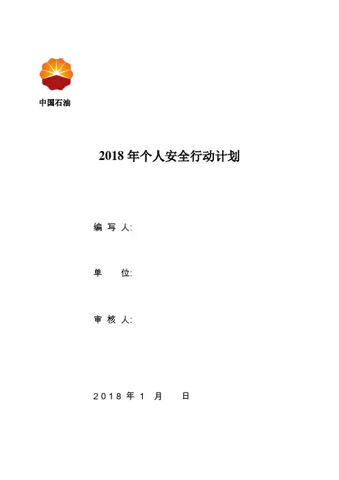 个人行动计划
