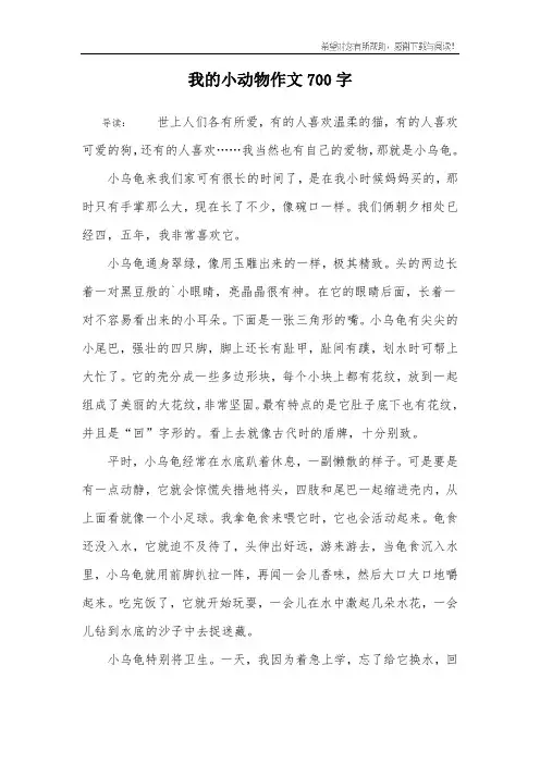 我的小动物作文700字