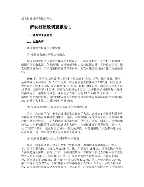 新农村建设调查报告 2