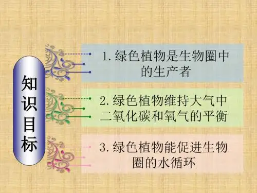 2012秋北师大版七上第1节《绿色植物在生物圈中的作用》ppt课件1