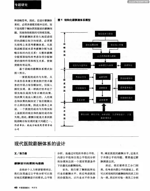 现代医院薪酬体系的设计