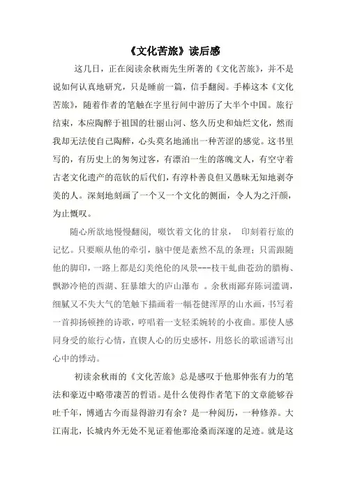 文化苦旅读后感