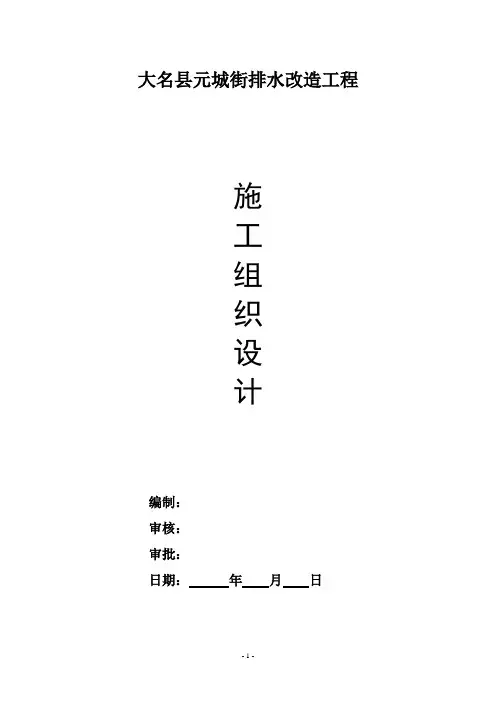 道路污水、雨水管道施工方案 2