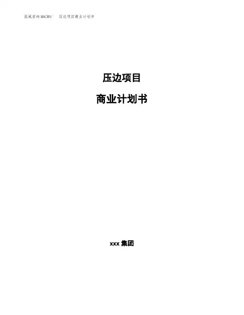 压边项目商业计划书(参考模板word可编辑)