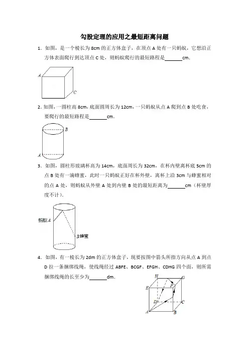 勾股定理应用长方体最短路径