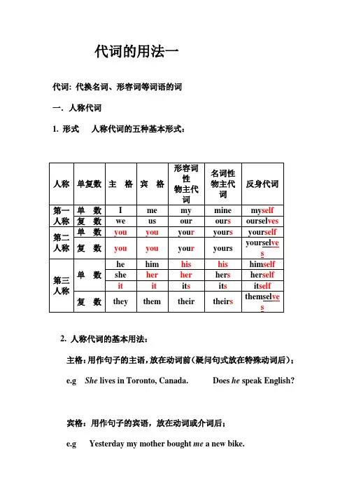 2017-2018年人教版初中英语代词知识点总结归纳重难点汇总复习资料大全【精品推荐】