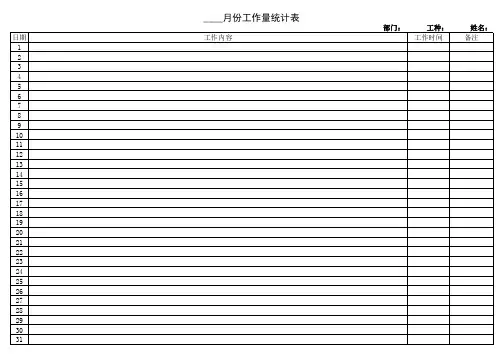 工作量统计表