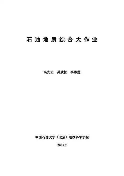 石油地质综合大作业(2013最终)