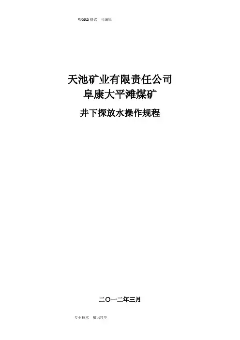 探放水操作规程完整 2