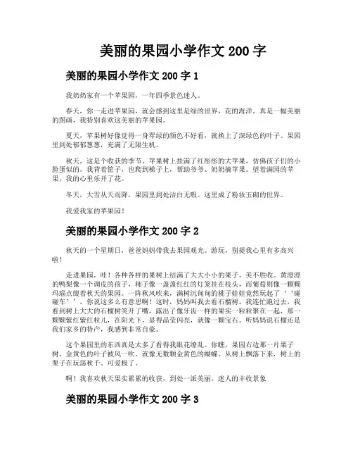 美丽的果园小学作文200字