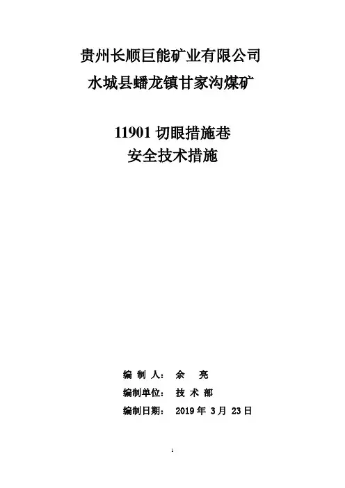 11602下措施巷补充安全技术措施