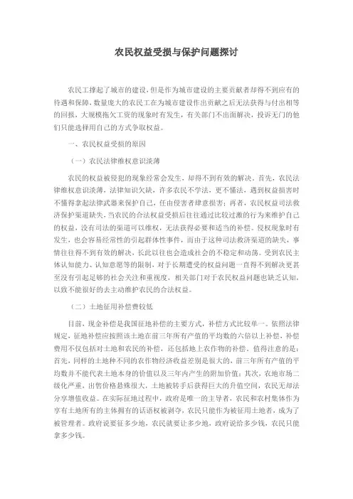 农民权益受损与保护问题探讨