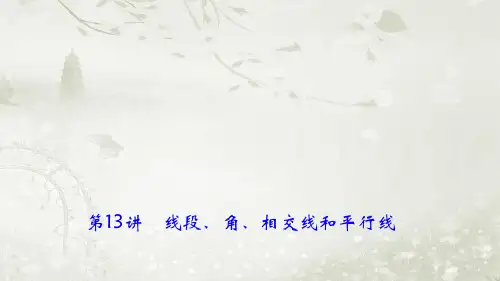 (辽宁地区)2018年中考数学总复习 对点突破 第13讲 线段、角、相交线和平行线 ppt课件