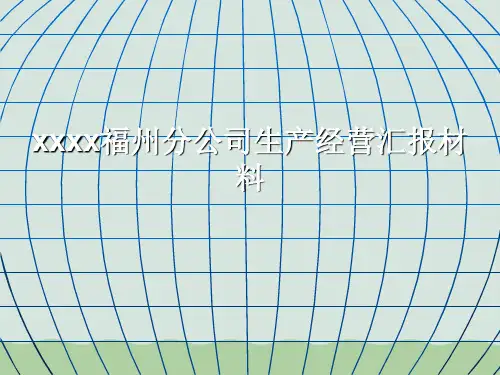 某分公司生产经营汇报材料(PPT 13页)