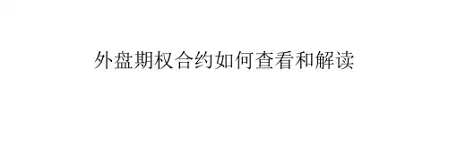 外盘期权合约如何查看和解读